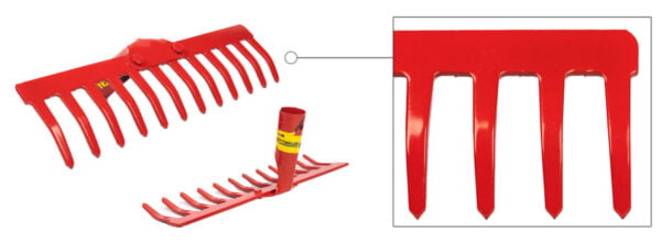 RASTRILLO DE ACERO CARBONO PROFESIONAL DE 12 DIENTES