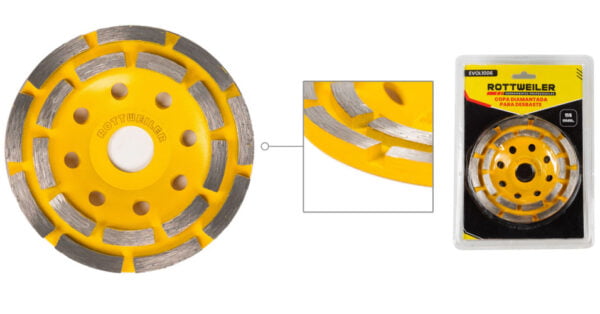 COPA DIAMANTADA DE 115 MM PARA DESBASTE DE HORMIGÓN